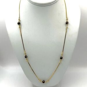 Citation gold tone faux pearl necklace